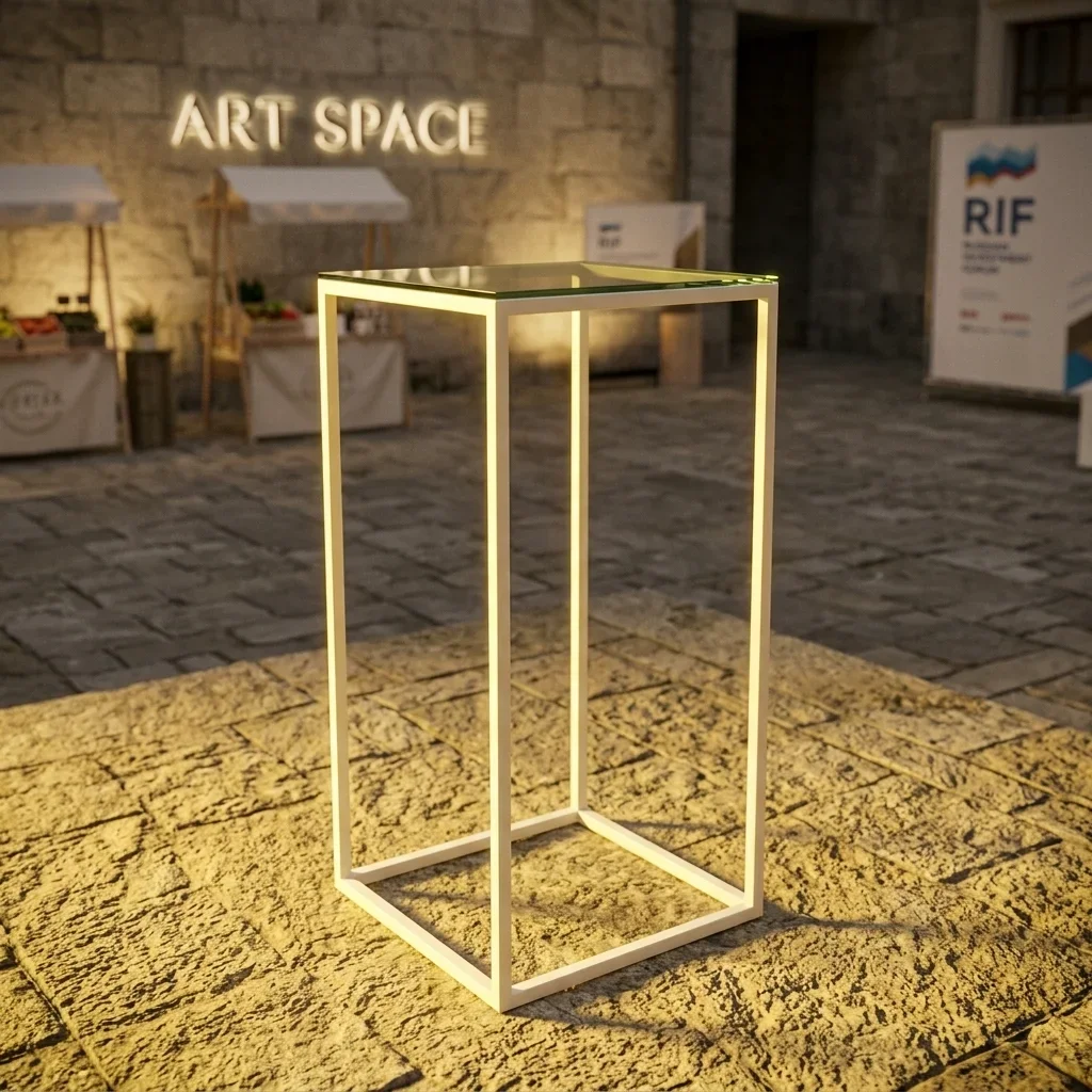 Аренда Белый барный стол Cube со стеклянной столешницей Сочи