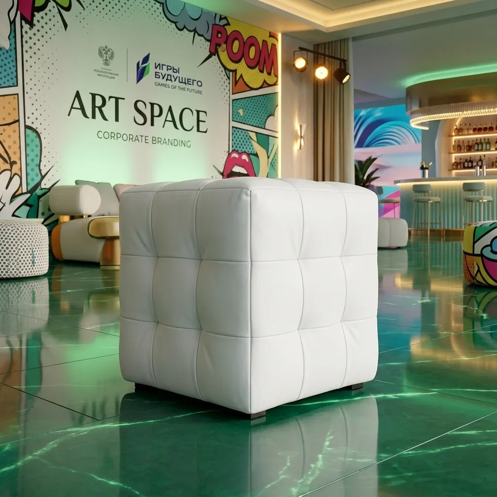 Аренда Белый пуф Сочи в ART SPACE для Игр Будущего