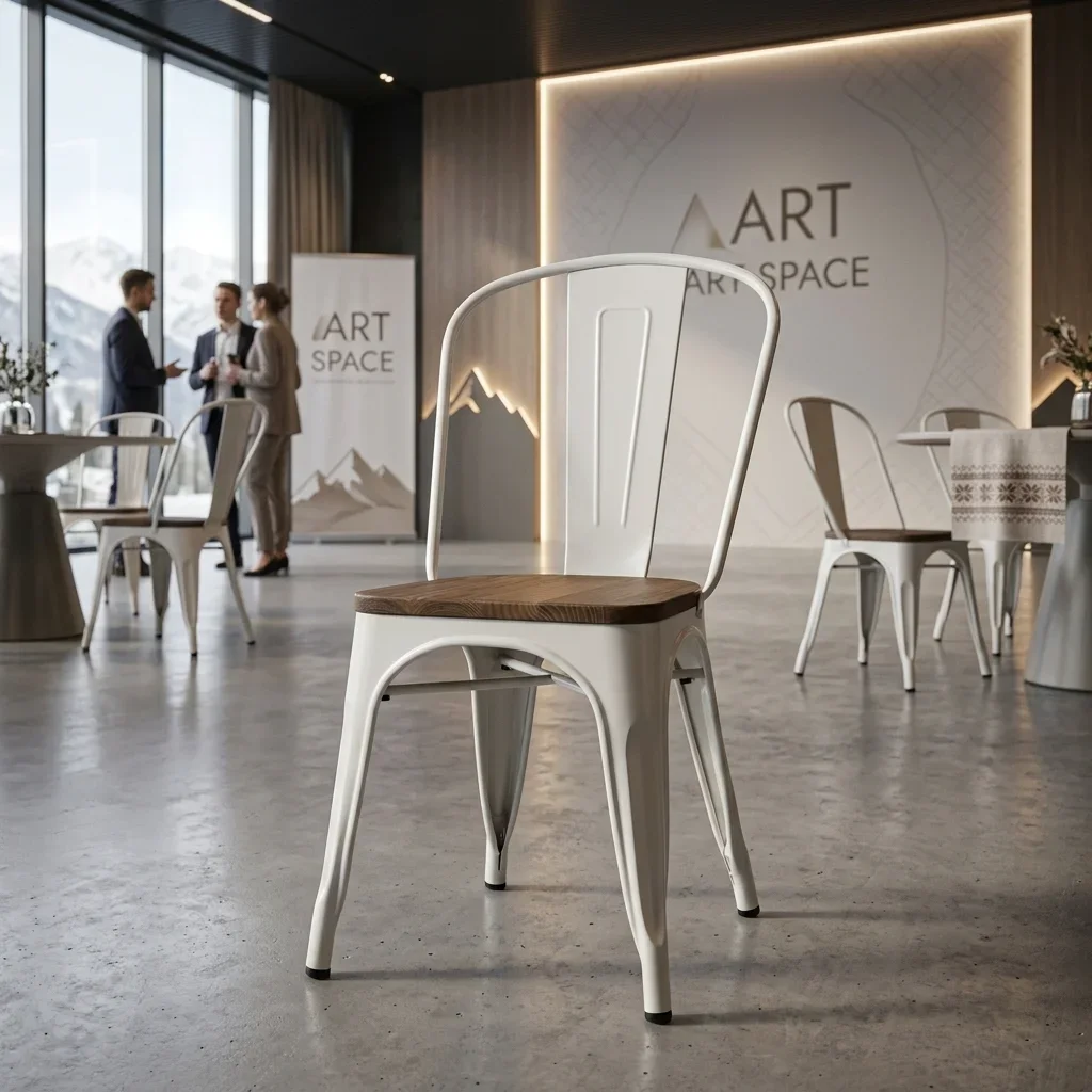 Аренда Белый стул Tolix Сочи — прокат мебели ART SPACE
