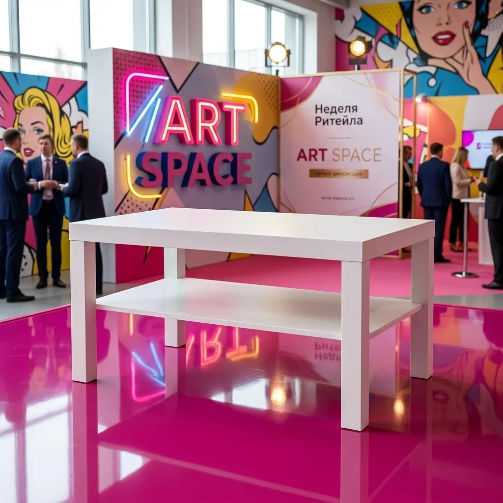 Аренда Белый журнальный стол с полкой Сочи в ART SPACE