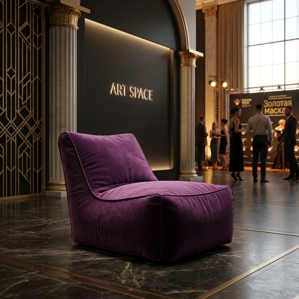 Аренда Фиолетовое бескаркасное кресло Velvet Сочи