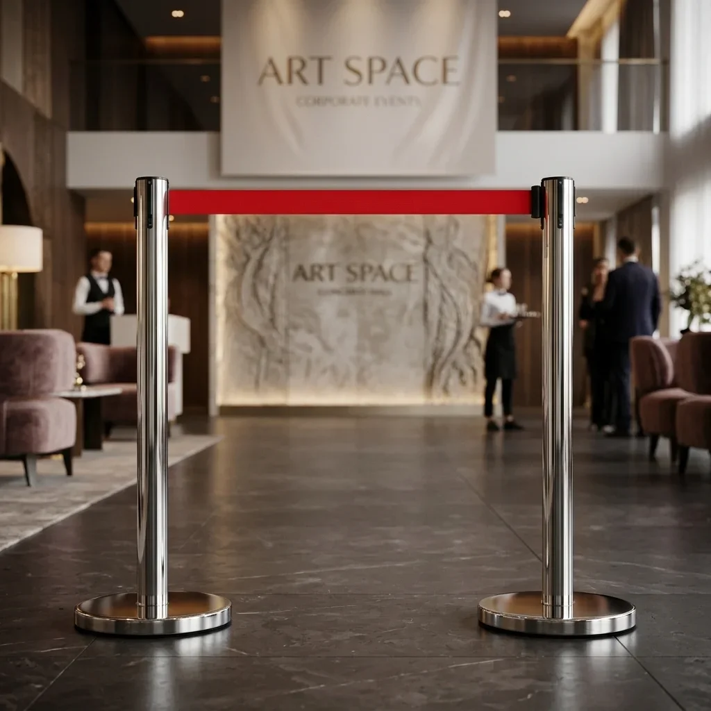Аренда столбика ограждения с красной лентой в Сочи | ART SPACE
