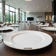 Аренда Блюдо овальное Беладонна белое с золотой каймой 305х170 мм в Novotel Resort — ART SPACE