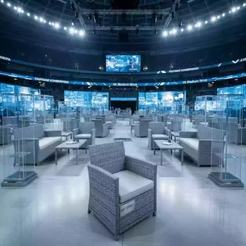 Аренда Комплект AFM 605G Grey из натурального ротанга серый в VK Stadium Sirius — ART SPACE