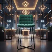 Аренда Стул полубарный Elis Bar cross square зеленый в казино «Сочи» — ART SPACE