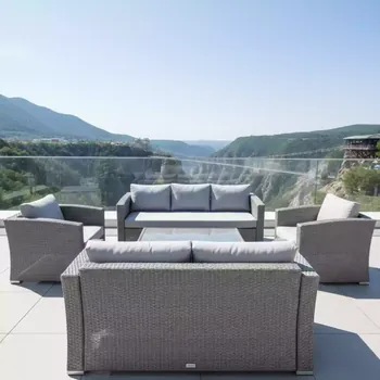 Аренда Комплект мебели KARL PLUS из искусственного ротанга серый в Skypark Sochi — ART SPACE
