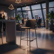 Аренда Стул барный Lem из экокожи BK черный в Omega Sirius — ART SPACE