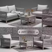 Аренда Комплект плетеной мебели из ротанга Падуя Paduja greige в Alpha Sirius — ART SPACE