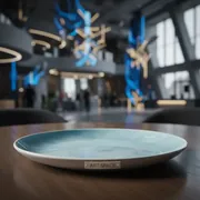 Аренда Тарелка закусочная голубая Акварель в МФК «Горный» — ART SPACE