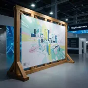 Аренда Пресс волл брус 6х3 м в ОКЦ «Галактика» — ART SPACE