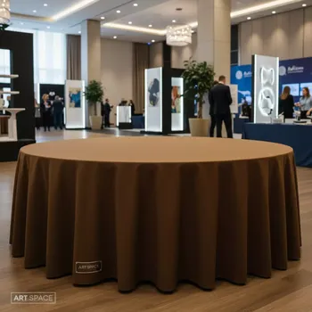 Аренда Скатерть круглая "Габардин" коричневая 3300 мм в Radisson Hotel Rosa Khutor — ART SPACE