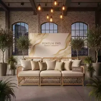 Аренда Диван плетеный трехместный с подушками Heron в Boutique Hotel PORTUM 1905 — ART SPACE