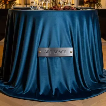 Аренда Скатерть круглая бархатная голубая Альт в Boutique Hotel PORTUM 1905 — ART SPACE
