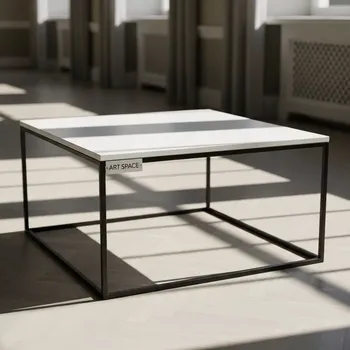 Аренда Журнальный стол Cube черный белая столешница в усадьбе Голицына — ART SPACE