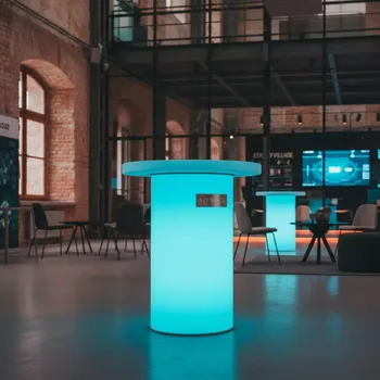 Аренда Стол LED Cylindro белый 35 см в усадьбе Голицына — ART SPACE
