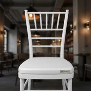 Аренда Подушка для стула Chiavari 3 см с липучками ричард гладь белая в ресторане «Плакучая Ива» — ART SPACE