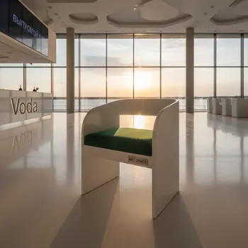 Аренда Стул UNISON белый с изумрудной бархатной подушкой в ресторане «Voda» — ART SPACE