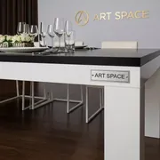 Аренда Стол Лидер 1 900х600 белый каркас черный в Skypark Sochi — ART SPACE