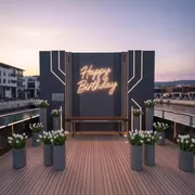 Аренда Фотозона Happy Birthday на VIP-яхте (Имеретинский порт) — ART SPACE
