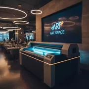 Аренда Принтер УФ планшетный Roland VersaOBJECT CO 640i F4 с вакуумным столом в ресторане «Баран-Рапан» — ART SPACE