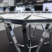Аренда Стол модульный Chrome Geometric угловой сегмент в ледовой арене «Шайба» — ART SPACE