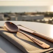 Аренда Приборы медные Бейкер ложка десертная в пляжном клубе Del Mar — ART SPACE