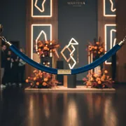 Аренда Канат бархатный синий для столбика ограждения 150 см в Mantera Supreme — ART SPACE