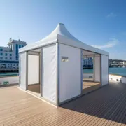 Аренда Тентовые конструкции шатры павильоны на VIP теплоходе (Морпорт Сочи) — ART SPACE