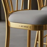 Аренда Барный стул золотой с серой подушкой Austin white в Сочи Парк Отеле — ART SPACE