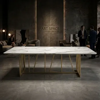 Аренда мраморного стола Slash Gold White в Сочи