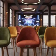Аренда Стул барный Fly комбинированный велюр ножки бук в отеле Radisson Lazurnaya — ART SPACE