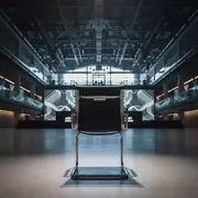Аренда Стул офисный черный ИЗО хром в ледовом дворце «Роза Хутор» — ART SPACE