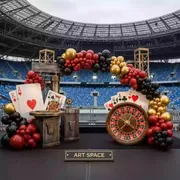 Аренда Фотозона казино с шарами на арене «Фишт» — ART SPACE