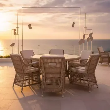 Аренда Комплект плетеной мебели T217 LV 217 бежевый 6 1 с подушками в отеле Hyatt Regency Sochi — ART SPACE