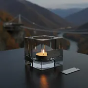 Аренда Подсвечник стекло Квадра 3,5 см в Skypark Sochi — ART SPACE