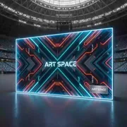 Аренда Пресс волл Joker 2,5х2 на арене «Фишт» — ART SPACE
