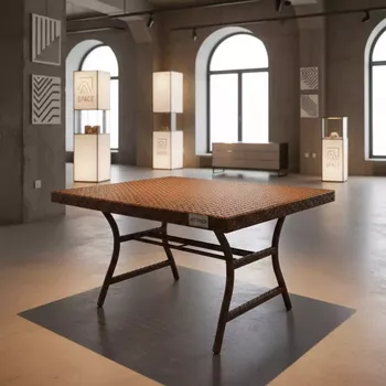 Аренда Стол раскладной Лион Lyon Rattan Table пластиковый коричневый в санатории «Сочи» — ART SPACE