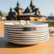 Аренда Тарелки АЛЛЕН белые в этно-парке «Моя Россия» — ART SPACE