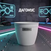 Аренда Кашпо белое пластиковое 06 366 на теплоходе «Дагомыс» — ART SPACE