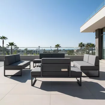 Аренда Комплект мебели модульный OUTDOOR Онтарио диваны скамьи кофейный стол графит в Bridge Resort — ART SPACE