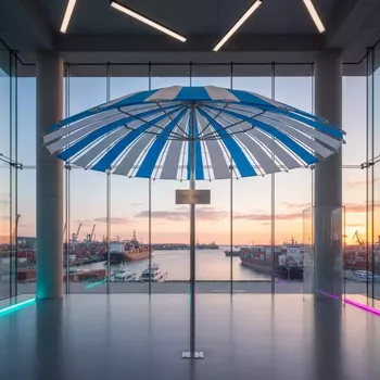 Аренда Зонт бело синий Бриз в зале «Чайка» (Морпорт) — ART SPACE