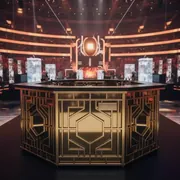 Аренда Стойка барная Hexagon Gold в Red Arena — ART SPACE