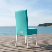 Аренда Чехол на стул Кьявари бирюзовый на пляжных клубах Хосты — ART SPACE