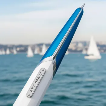 Аренда Зонт уличный синий с белым с функцией наклона Breeze 200 на парусной регате (Сочи) — ART SPACE