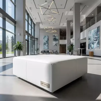 Аренда Пуф белый экокожа в City Park Hotel Sochi — ART SPACE