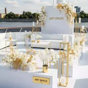 Аренда Декор изысканный в бело золотых тонах на теплоходе «Дагомыс» — ART SPACE