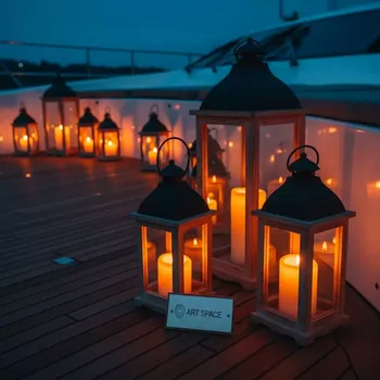 Аренда Фонари деревянные со свечами на VIP-яхте (Имеретинский порт) — ART SPACE