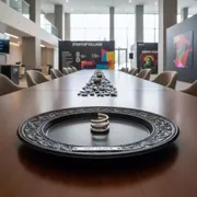 Аренда Тарелка чёрная пластиковая Барокко 350 мм в Radisson Hotel Rosa Khutor — ART SPACE