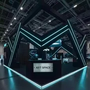 Аренда Стенд зигзагом объемный брус баннер блэкаут таблички с контражурной подсветкой в конгресс-холле отеля Жемчужина — ART SPACE