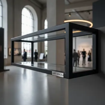 Аренда Полка навесная каркасная под стекло черный муар в Mantera Supreme — ART SPACE